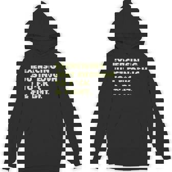 On Back Exercising Just-Enough To Fck & Fight Hoodie - Monsterry