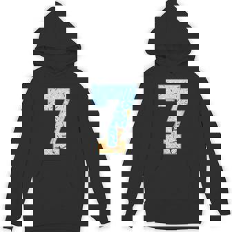 Baseball Drip 7 Year Old Ice Cream Drip Boys 7Th Birthday Hoodie - Thegiftio