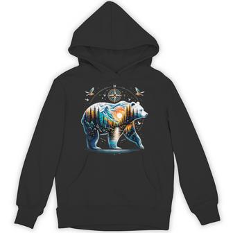 Bear Hiking Grizzly Bear Camping Camper Hoodie | Mazezy