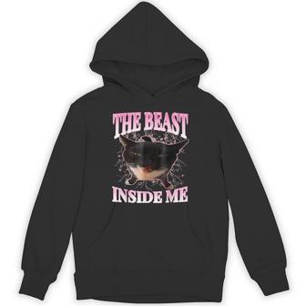 The Beast Inside Me Cat Humor Cute Silly Cat Meme Hoodie - Thegiftio UK