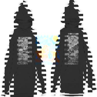 Beaver Van Gogh Style Starry Night Graphic Hoodie | Mazezy