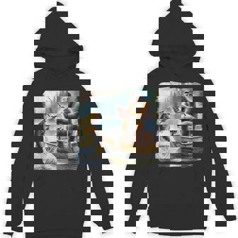 Bigfoot Fishing Sasquatch Summer Bass Fisherman Hoodie - Monsterry