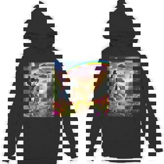 Bigfoot Riding Unicorn Bigfoot Unicorn Selfie Ufo Hoodie | Mazezy