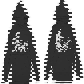 Bigfoot Walking German Shepherd Dog Lover Sasquatch Hoodie | Mazezy