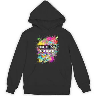 Birthday Squad Paint Splashes Party Matching Paint Birthday Hoodie - Monsterry