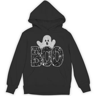 Boo Ghost Happy Halloween Spooky Season Trick Or Treat Hoodie - Thegiftio UK