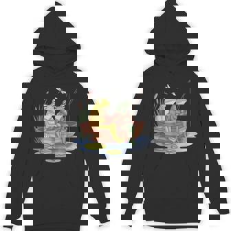 Book Frog Toad Fishing Vintage Book Frog Hoodie - Monsterry