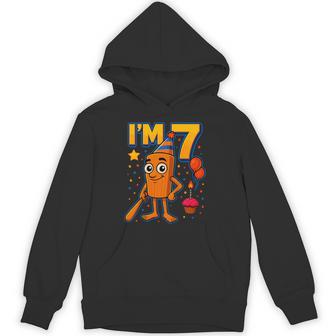 Boy Tung Tung Sahur 7 Year Old Italian Brainrot 7Th Birthday Hoodie | Seseable FR