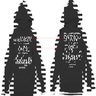 Boyfriend Fiancé Husband Just Married Est 2025 Groom Wedding Hoodie - Thegiftio