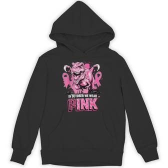 Breast Cancer Awareness In October We Wear Pink Dinosaur Hoodie - Thegiftio UK