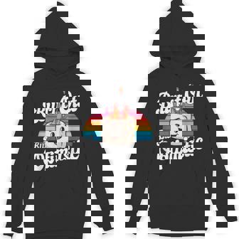 Burnt Out But Optimistic Happy Flaming Marshmallow Hoodie | Mazezy
