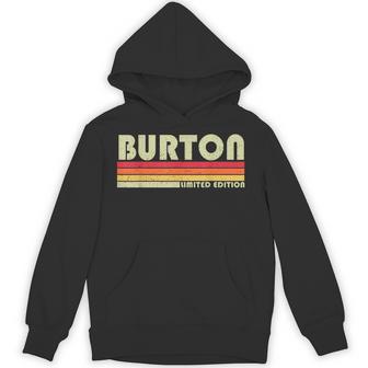Burton Surname Retro Vintage 80S 90S Style Hoodie - Monsterry