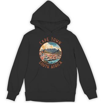 Cape Town South Africa Retro Distressed Circle Travel Hoodie - Thegiftio UK