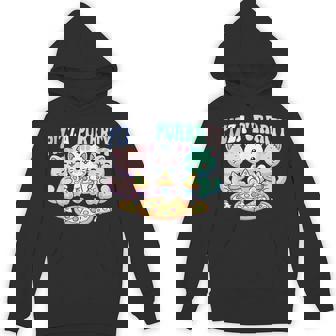 Cat Pizza Cute Kawaii Cats Eating Pizza Purrrrty Fun Pastel Hoodie - Monsterry