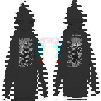 Catzilla Cat Graphic Japanese Cityscape Hoodie - Thegiftio