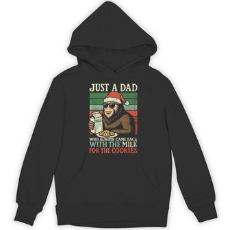 Christmas Bigfoot Papa Just A Dad Came Back Milk & Cookies Hoodie - Thegiftio UK