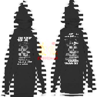 This Is My Christmas Pajama Santa Cat Light Xmas Hoodie | Mazezy