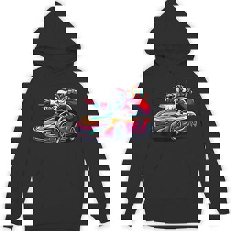 Christmas Santa Claus Driving Sport Car Xmas Pajama Unisex Hoodie | Mazezy