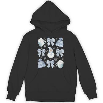 Christmas Snowflake Winter Christmas Coquette Bow Christmas Hoodie | Mazezy