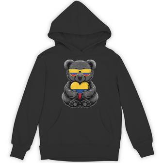 Colombia Flag Bear Colombian Pride Colombian Roots Hoodie - Monsterry