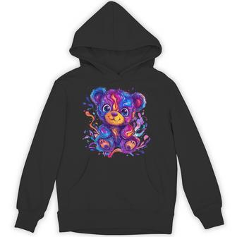 Colorful Vibrant Rainbow Teddy Bear Hoodie - Monsterry
