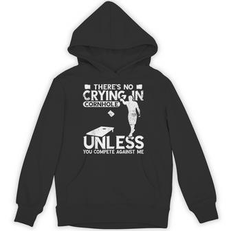 Cornhole There's No Crying Vintage Toss Game Bean Bag Player Hoodie - Thegiftio UK
