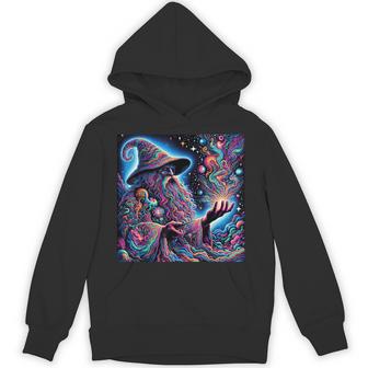 Cosmic Wizard Plur Rave Outfit Festival Essential Graphic Hoodie - Thegiftio UK