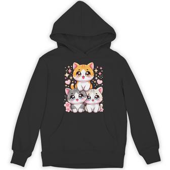 Cute Cats Anime Kawaii Kitty Cat Hoodie | Seseable FR