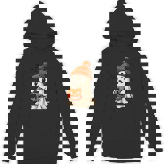 Cute Ghost With Pumpkin And Bats For Halloween Costume Party Hoodie | Mazezy