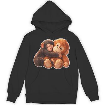 Cute Monkey Baby Punch With Stuffed Hugging Hoodie - Thegiftio UK