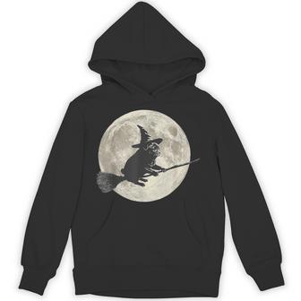 Cute Pug Ghost Witch Dog Lover Halloween Moon Hoodie - Thegiftio UK