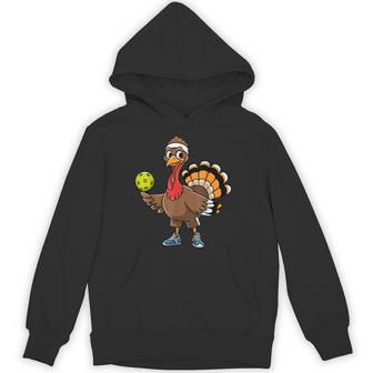 Dabbing Pickleball Turkey Thanksgiving Pickleball Hoodie - Monsterry