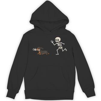 Dachshund Skeleton Hand Halloween Hoodie - Thegiftio UK