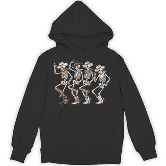 Dancing Skeleton Cowboys Western Country Rodeo Halloween Hoodie - Thegiftio UK