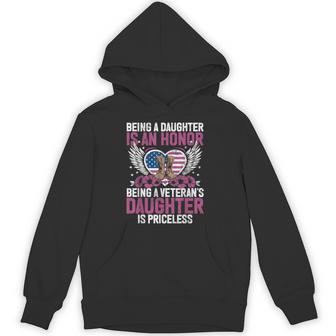 Being A Daughter Is An Honor Being Veteran's Daughter Hoodie | Mazezy