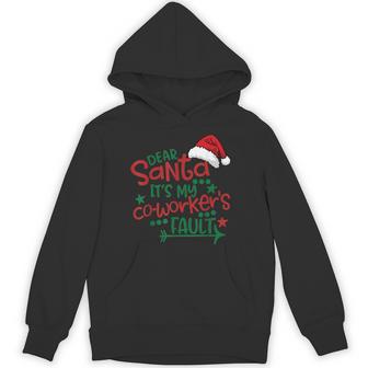 Dear Santa My Co-Worker Fault Christmas Outfit Pajama Hoodie - Thegiftio UK