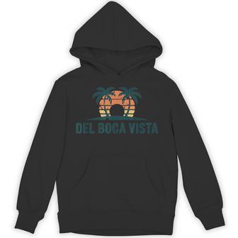 Del Boca Vista Retirement Community Sunset Graphic Hoodie | Mazezy