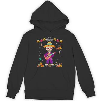 Dia De Los Muertos Skeleton Dancing Guitar Hat Toddler Boys Hoodie - Thegiftio UK