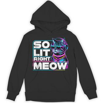 Dj Cat So Lit Right Meow Edm Techno Rave Party Festival 2025 Hoodie - Thegiftio