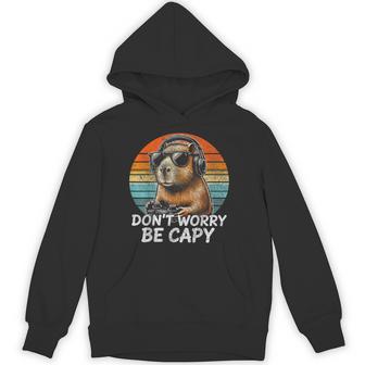 Don't Worry Be Capy Capybara Retro Gaming Hoodie - Monsterry