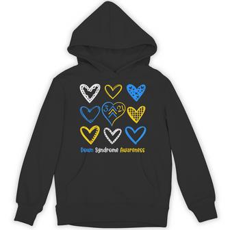 Down Syndrome Awareness Heart 321 Down Right Perfect T21 Hoodie - Thegiftio UK