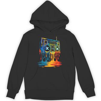 Dripping Paint Boombox 80S 90S Old School Hip Hop Hoodie - Thegiftio UK