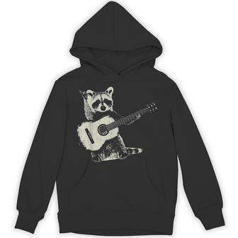 Eagerlys Raccoon Playing Guitar Vintage Raccoon Play Guitar Hoodie | Mazezy