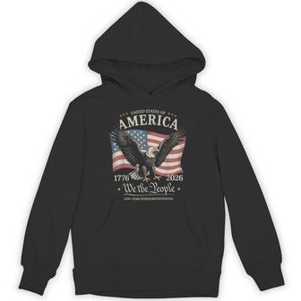 Eagle And Flag 250 Years We The People 1776 250Th Birthday Hoodie - Thegiftio UK
