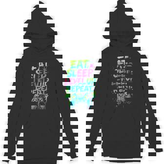 Eat Sleep Level Up Repeat Gamer Video Game Hoodie - Monsterry