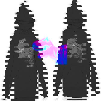 EDM Tyrannosaurus Rex Trippy Vaporwave Rave Dinosaur Tank Top Unisex Hoodie | Mazezy