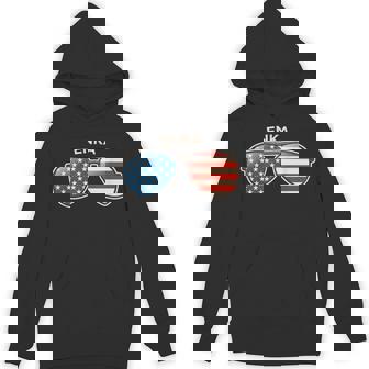 Enka NC Vintage US Flag Sunglasses Unisex Hoodie | Mazezy