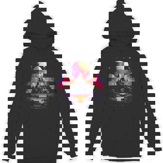 Explore Avant Garde Mountains In A Futuristic Vaporwave Unisex Hoodie | Mazezy