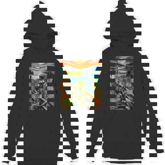 Expressionist Scream Shirt For Frog Lovers Artistic Frog Unisex Hoodie | Mazezy