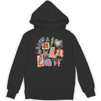 Fa La La Retro Christmas Lights Disco Ball Gingerbread Tree Hoodie | Seseable CA